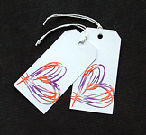 Scribble Heart Tags - set of 2 - Handcrafted Gift Tags - dr18-0065